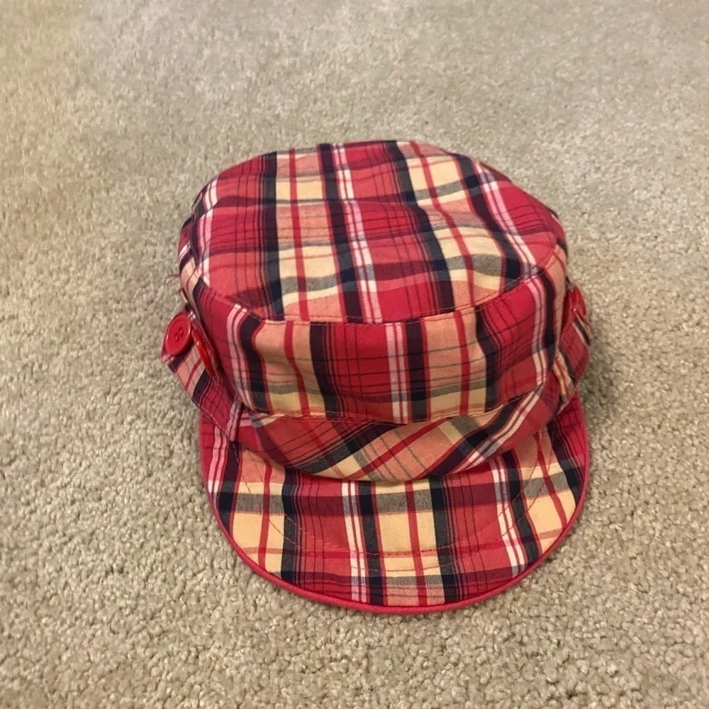 Girls Pink Plaid Hat